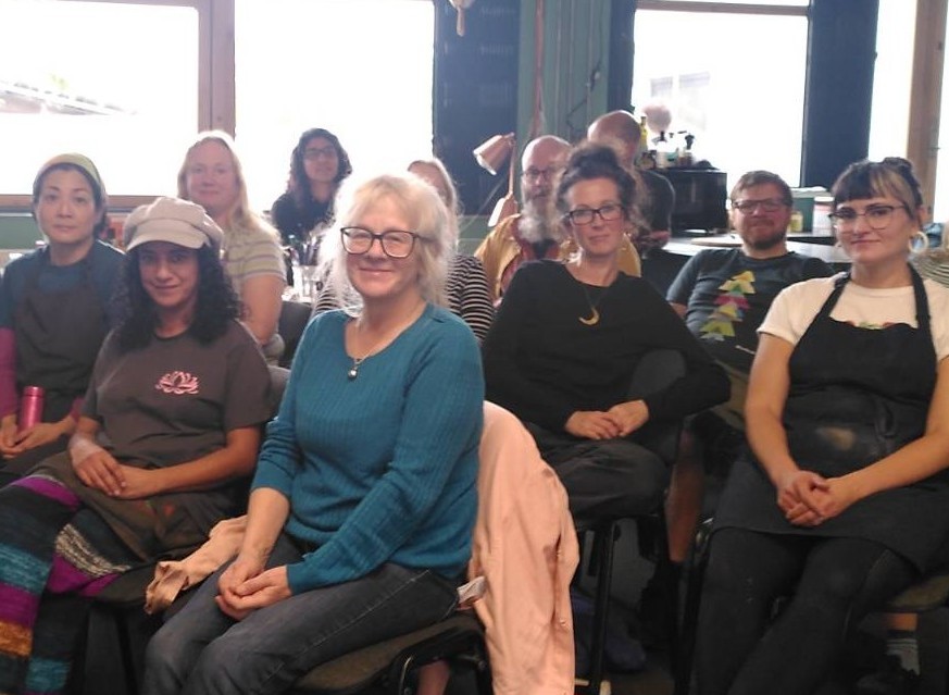 Attendees at the Unicorn Grocery event