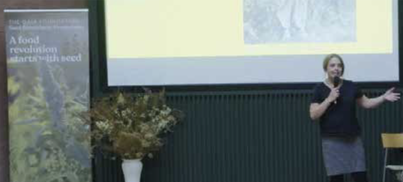 Leonie Nimmo presenting on stage